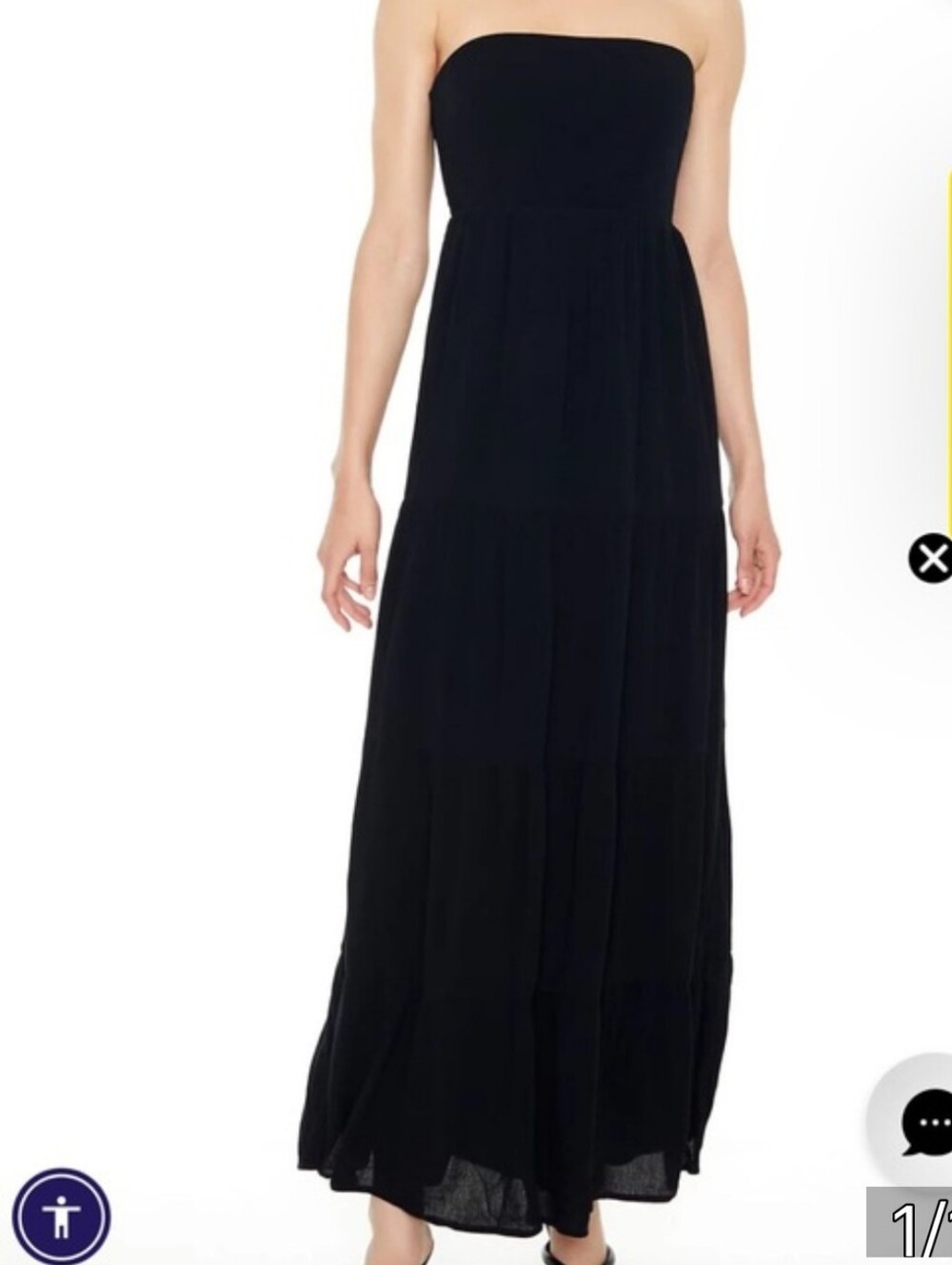 Forever 21 Black Strapless Tie-Back Maxi Dress